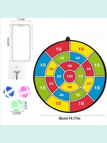 兒童互動式黏球飛鏢板+球＆接球墊+黏性目標球遊戲組,適合作為聖誕節、復活節或生日禮物（隨機款式、顏色和包裝） - 彩色 - 查看 2