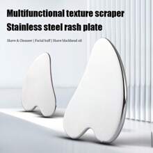 syobaty 心型瘦身刮痧板,用於臉部按摩提拉和抗衰老的海豚刮痧工具 - 銀色 - 查看 3