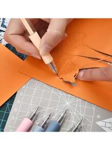 5 pièces/set Couteau à art au style poussoir pour album d'autocollants, outil de coupe, couteau utilitaire, couteau à lettrage, fournitures d'arts et d'artisanat DIY pour étudiants, retour à l'école