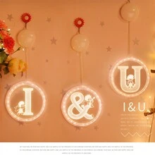 情人節愛心形3d Led掛燈,適用於房間裝飾,氛圍夜燈,室外,聖誕節,臥室,客廳,花園,別墅,派對,求婚等場合 - I愛心U暖白色 - 查看 8