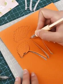 2入組紙張切割工具,精密藝術貼紙和和田麥紙切割器,學校用品 - 彩色 - 查看 3