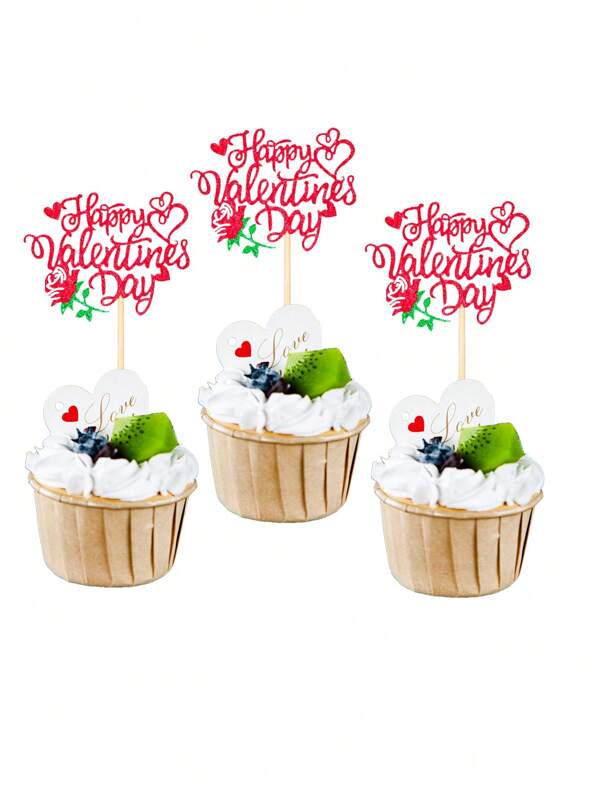 12pcs happy valentine s day rose flower gold onion paper cake