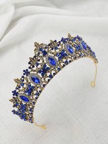 1pc Baroque Style Bridal Headband, With Colored Rhinestone-Decored Metal Hair Comb, Special Occasions About Weddings Or Parties - Multicolor - View 6