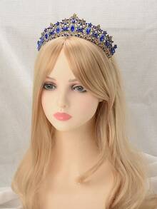 1pc Baroque Style Bridal Headband, With Colored Rhinestone-Decored Metal Hair Comb, Special Occasions About Weddings Or Parties - Multicolor - View 2