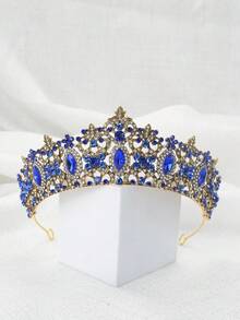 1pc Baroque Style Bridal Headband, With Colored Rhinestone-Decored Metal Hair Comb, Special Occasions About Weddings Or Parties - Multicolor - View 3