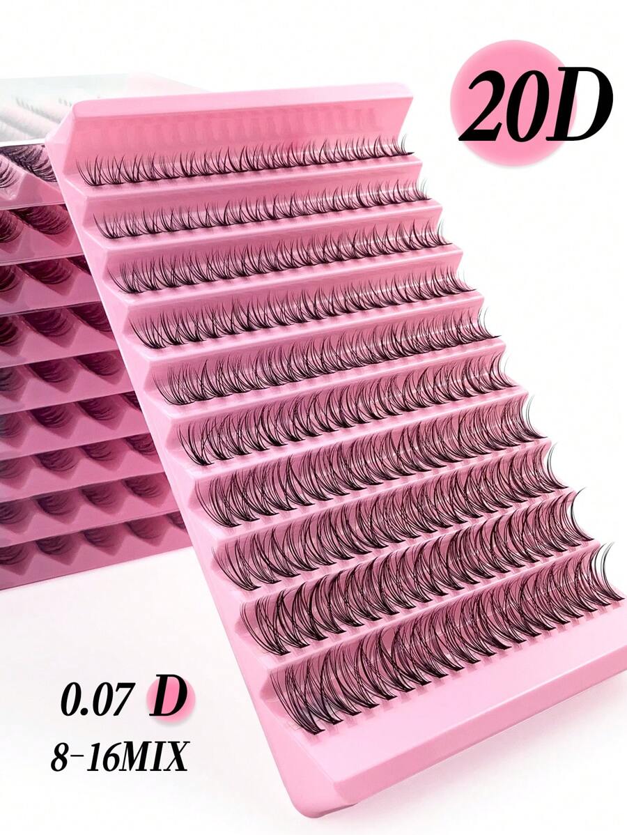 Miss Wink 200簇/140簇/80簇 D型卷翘蓬松假睫毛,自然柔和卷度20D/40D,14mm/8-16mm混合长度,0.07mm超轻薄,10排/7排/4排3D立体丰盈假睫毛,适合淡妆、浓妆、日常妆、卡通妆,方便携带,适合日常出行,适用于各种场合。睫毛簇、睫毛条、单根假睫毛、假睫毛 - D - 查看 1