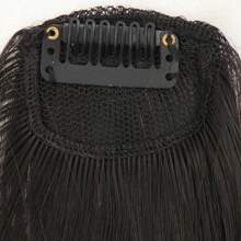 合成空氣瀏海耐熱假髮女式假瀏海天然黑色瀏海接髮髮夾 - 黑色 - 查看 5