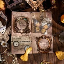 YANJI 10sheets/Pack Vintage Hollow Out Scrapbooking Diy Decoration Material Paper, Handmade Collage Material, Personalized Planner Creative For School Supplies - Mocha Brown - View 5