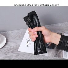 1個正品鱷魚紋信封手拿包,薄而柔軟的手提袋,可容納信用卡、現金和手機 - 黑色 - 查看 2