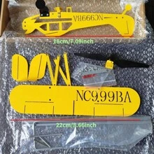 1 bộ cánh quạt gió máy bay ngoài trời, cánh quạt gió máy bay, sân vườn bằng kim loại - Màu vàng - Xem 6