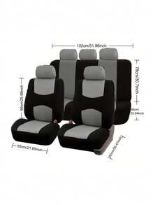 Polyester Car Seat Covers Upgrade Your Car's Interior With Protective Covers For 5 Seats - Grey - View 5