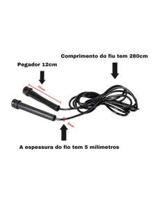 Corda de pular academia musculação treino funcional emagrecimento fitness exercícios físicos saúde - Vermelho - Visão 2
