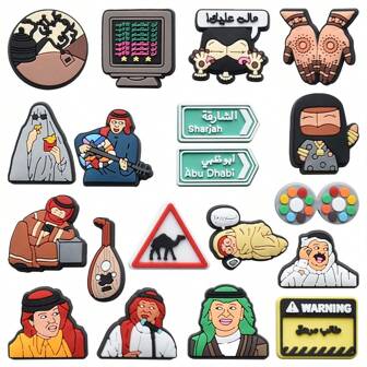 19 件外星人鞋飾適用於木底鞋泡泡拖鞋涼鞋、pvc 鞋飾配件聖誕節/感恩節/萬聖節/生日禮物派對禮物