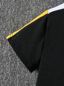 2 件套 Tween 男童字母印花短袖 T 恤和裤子套装，夏季 - 黑色 - 查看 4