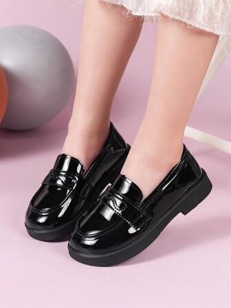 Zapatos planos de cuero cómodos y casuales para niñas, zapatos planos antideslizantes para exteriores para niños, zapatos de moda para niñas