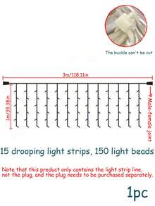 1根3公尺戶外led冰條燈瀑佈光幕燈舞台飯店庭院店鋪佈置節慶燈串裝飾燈 - 暖白 - 查看 2