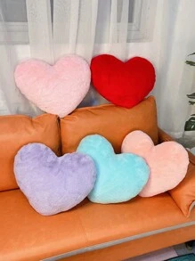 Cojín de peluche en forma de corazón de 5 colores con juguete, regalo de cumpleaños, cojín como obsequio para el día de la madre y pequeña sorpresa - rosa miel - Ver 5