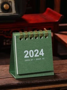 Calendario Creativo En Miniatura Con Estilo Vintage Para Decorar Tu Escritorio Con Letras En Inglés - Azul Cadete - Ver 1