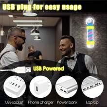 1pc Usb Powered Hair Salon Neon Sign, Adjustable Brightness Led Neon Wall Sign, Suitable For Hair Salon, Barber Shop, Spa And Beauty Studio Wall Decor - Barber Pole - View 5