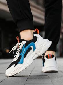 Zapatillas deportivas casuales gruesas para hombres, con aumento de altura, zapatillas de estudiante, zapatos deportivos versátiles y de moda, perfectos para el look de jeans deportivos en otoño/invierno - Blanco y Negro - Ver 11