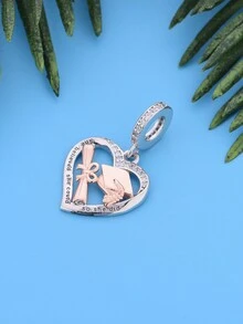 1個極簡風格925純銀畢業禮物吊墜珠,刻有「她相信她能夠,所以她做到了」的字眼,是女同學的完美禮物 - Q2672 - 查看 2