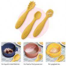 PopLittleOne Solid Silicone Dinnerware For Baby & Child Feeding - Yellow - View 7