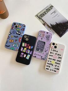 3 件字母心型笑臉繪畫設計保護手機殼相容 Iphone 12/13/pro/pro Max/mini、華為 P14/p13、三星 P11/p12、小米 7/8/se/9/10、三星系列 A01/a02 /a03/a04/a12/a13/a21/a22/a23/a24/a32/a33/a34/a51/a52/a53/a54/a71/a72/a73/s20 Fe/s21/s22 米系列9/a 10a /10c/註 9/10/11/12 - 彩色 - 查看 1