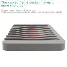 1個創意矽膠肥皂盒套裝,帶防滑底座,容易清洗和排水 - 白色 - 查看 5