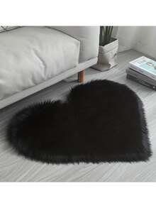 1入心形地毯,適用於客廳和臥室,家居裝飾情人節裝飾,19.6英寸*23.6英寸/50厘米*60厘米 - 黑色 - 查看 3