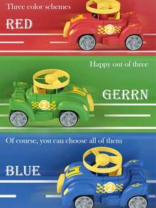 Bamboo Dragonfly Collision Gyro Toy Car Flying Saucer Disc Inertia Car Collision Launch Disc Car Ejection Flying Disc Inertia Decompression Toy - Red - View 10