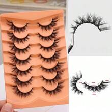 1盒/7對貓眼3d假睫毛（狐狸眼風格）,工廠批發 - 黑色 - 查看 4