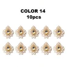 10pcs Gold Color Baroque Style Alloy Vintage Hollow Out Lace Pendant For Diy Jewelry Making, Handmade Bracelet Necklace Earring Hair Accessories, Bridal Wedding Dress Shoes Bag Decoration, Floral Arrangements, Invitation Card Gift Box Decoration - 10pcs - View 21