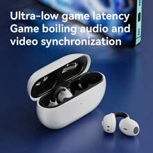 SIMSONLAB Simsonlab True Wireless Bone Conduction Earphones With Clip, Open Ear Style, Hd Sound Quality, 5.3, Zero Game Delay, Enhanced Bass, Long Battery Life, Auto Connect, Suitable For Phone Call, Gaming, Cycling, Running And Workout, Unisex