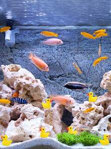 10入組黃色小鴨,迷你樹脂小鴨,迷你鴨子人物擺設,娃娃屋,家居裝飾,生日派對小禮物 - 實色小黃鴨 - 查看 2