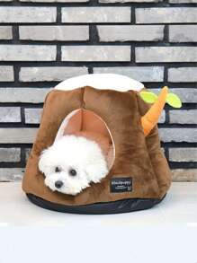 BLACKPUPPY Pet Bed For Small And Medium Dogs And Cats, Self-Warming Cat Cave With Removable Cushion - Brown - View 1