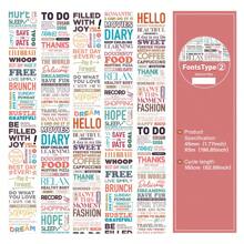 光合作用氣泡diy英文字體紙張日誌裝飾膠帶,196.85英寸長,1.77英寸寬,有6種風格可供選擇 - 淺藍色 - 查看 3