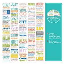 光合作用氣泡diy英文字體紙張日誌裝飾膠帶,196.85英寸長,1.77英寸寬,有6種風格可供選擇 - 淺藍色 - 查看 5