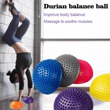 PVC Semi-Circular Durian Ball Inflatable Half Yoga Balls Massage Point Fitball Exercises Disc Trainer Fitness Balance Ball Core Pump For Improving Posture, Stability - Purple - View 2