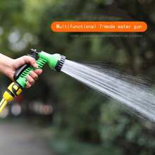 Garden Water Spray Gun Set Including Triple Expandable Hose With Faucet Connector, Adjustable Car Wash Gun, Portable Hose Nozzle With 7 Spray Modes - Blue - View 2