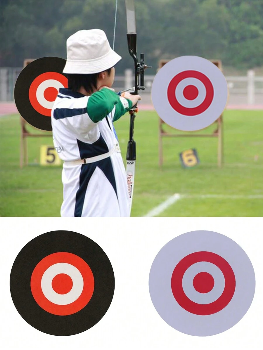 1pc Mobile Archery Target EVA Foam Target For Bow And Arrow Shooting Round Moving Hunting Practice Accessories For Outdoor - White - View 1