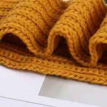 1pc Boys Girls Winter Warm Knit Shawl Scarf, Keep Warm Accessories - Yellow - View 5