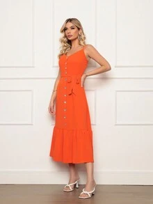 Women Dresses - 橘色 - 查看 4