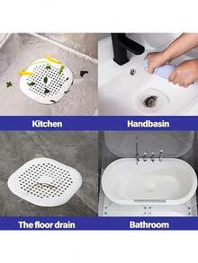 2入組帶吸盤的排水孔捕髮器,耐用的矽膠方形排水孔蓋,防堵塞排水濾網,適用於淋浴間、地面和浴缸排水孔,適合酒店/餐廳/企業使用 - 彩色 - 查看 3