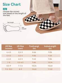 Checkered Memory Foam Fuzzy House Slippers With Fur Lining For Women & Men , Black Plush Bedroom Slippers, Winter Shoes - màu đen - Xem 7