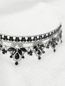 1pc Lady's Baroque Style Bridal Hair Accessory Decorated With Colorful Rhinestones, Suitable For Weddings And Evening Parties - Multicolor - View 4