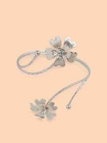 1入時尚夸張個性化朋克風格金屬花臂環,可調節開口手鐲,適合作為女性聖誕情人節禮物 - 花朵臂環 - 查看 5