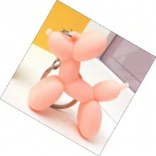 1pc Fashion Keychain Punk Balloon Dog, Soft Rubber Dog Keychains For Women Bag Pendant Jewelry Trinket Men'S Car Key Ring Key Chain - Pink - View 4