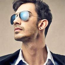 1對16g時尚不鏽鋼金色鍍層圓形切割蛋白石耳釘,男女合用,適用於日常或宴會穿戴,防過敏方解我的氧化鋯螺紋懸掛寶石耳環,適用於耳軟骨和耳環 - 1Pair - 查看 7