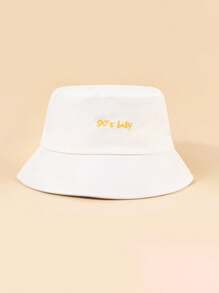 1入組女士春/夏戶外休閒遮陽帽，旅行度假防紫外線帽子沒有限制型桶帽Y2K男士桶帽情侶風格 - 白色 - 查看 1