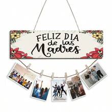 1套帶繩壁掛相片展示架,拼貼相框適用於鄉村裝飾,家庭、日間照顧、宿舍裝飾,聖誕、情人節和新年裝飾 - 彩色 - 查看 4